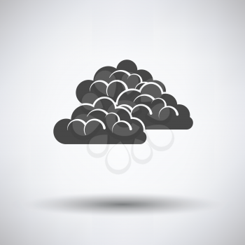 Cloudy icon on gray background with round shadow. Vector illustration.