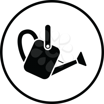 Watering can icon. Thin circle design. Vector illustration.