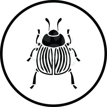 Colorado beetle icon. Thin circle design. Vector illustration.