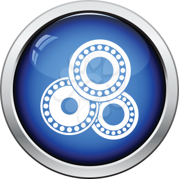 Bearing icon. Glossy button design. Vector illustration.