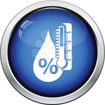 Humidity icon. Glossy button design. Vector illustration.