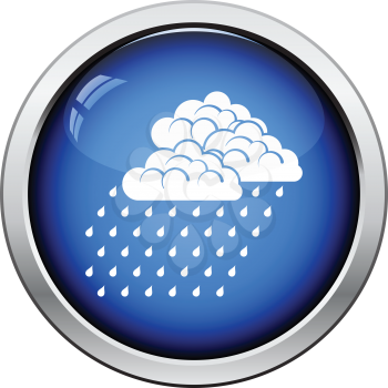Rainfall icon. Glossy button design. Vector illustration.