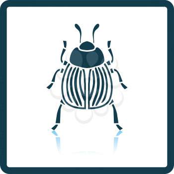 Colorado beetle icon. Shadow reflection design. Vector illustration.