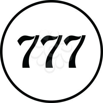 777 icon. Thin circle design. Vector illustration.