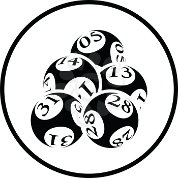 Lotto balls icon. Thin circle design. Vector illustration.