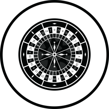 Roulette wheel icon. Thin circle design. Vector illustration.
