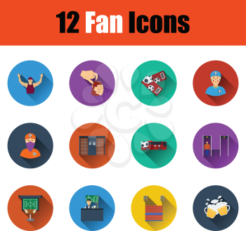 Set of twelve soccer icons in ui colors. Vector illustration.