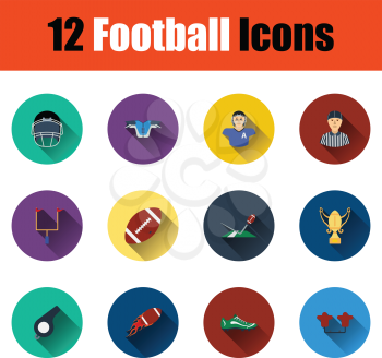 Flat design American football icon set in ui colors. Vector illustration.