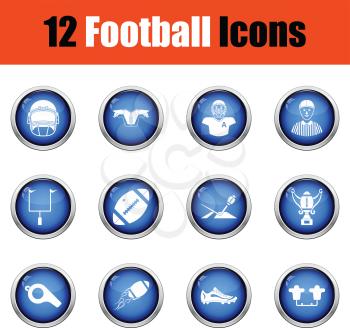 American football icon.  Glossy button design. Vector illustration.