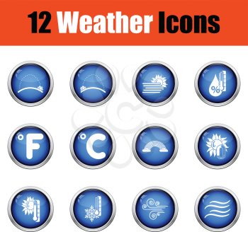 Set of weather icons. Flat design tennis icon set in ui colors. Vector illustration Glossy button design. Vector illustration.
