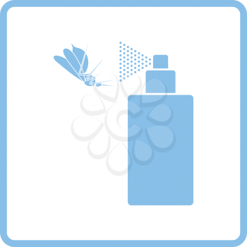 Mosquito spray icon. Blue frame design. Vector illustration.