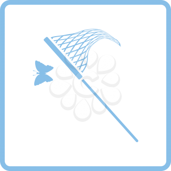 Butterfly net  icon. Blue frame design. Vector illustration.