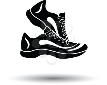 Fitness sneakers icon. White background with shadow design. Vector illustration.