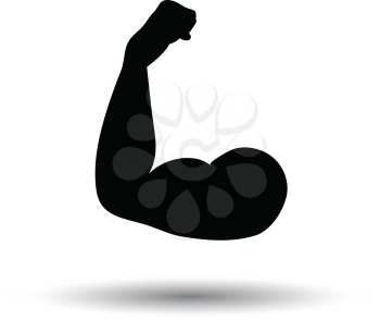 Bicep icon. White background with shadow design. Vector illustration.