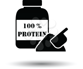 Protein conteiner icon. White background with shadow design. Vector illustration.