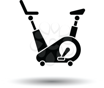 Exercise bicycle icon. White background with shadow design. Vector illustration.