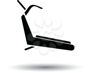 Treadmill icon. White background with shadow design. Vector illustration.