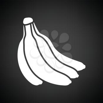 Banana icon. Black background with white. Vector illustration.