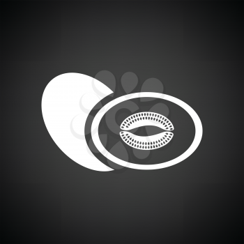 Melon icon. Black background with white. Vector illustration.