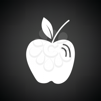 Apple icon. Black background with white. Vector illustration.