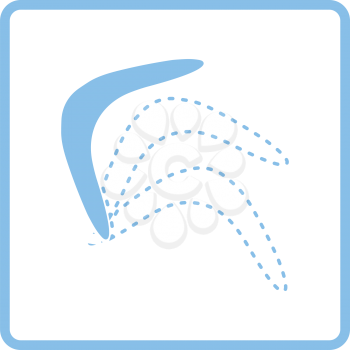 Boomerang  icon. Blue frame design. Vector illustration.