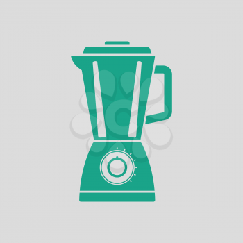 Kitchen blender icon. Gray background with green. Vector illustration.