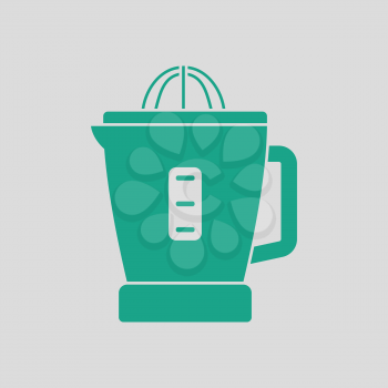 Citrus juicer machine icon. Gray background with green. Vector illustration.