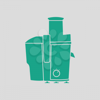 Juicer machine icon. Gray background with green. Vector illustration.