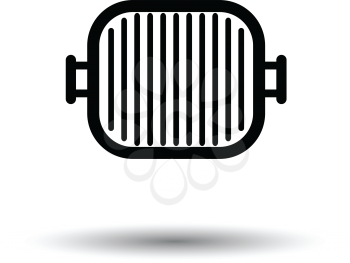 Grill pan icon. White background with shadow design. Vector illustration.