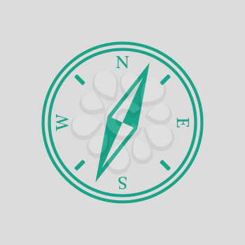 Compass icon. Gray background with green. Vector illustration.