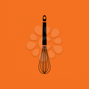 Kitchen corolla icon. Orange background with black. Vector illustration.