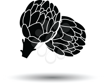 Artichoke icon. White background with shadow design. Vector illustration.