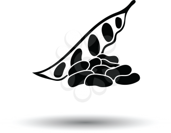 Beans  icon. White background with shadow design. Vector illustration.
