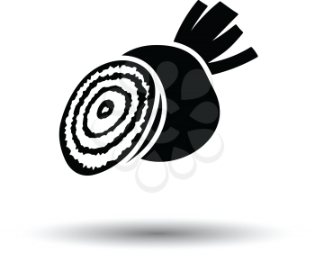 Beetroot  icon. White background with shadow design. Vector illustration.