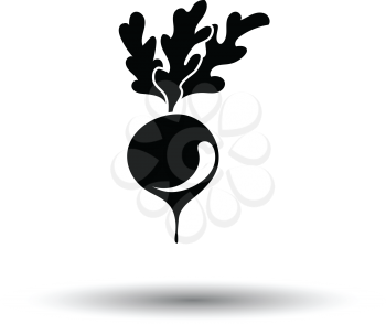 Radishes icon. White background with shadow design. Vector illustration.