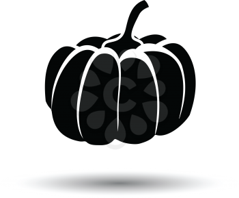 Pumpkin icon. White background with shadow design. Vector illustration.