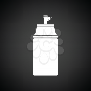 Paint spray icon. Black background with white. Vector illustration.