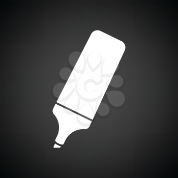 Marker icon. Black background with white. Vector illustration.