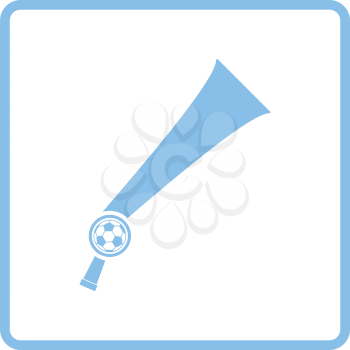 Football fans wind horn toy icon. Blue frame design. Vector illustration.