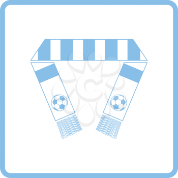 Football fans scarf icon. Blue frame design. Vector illustration.