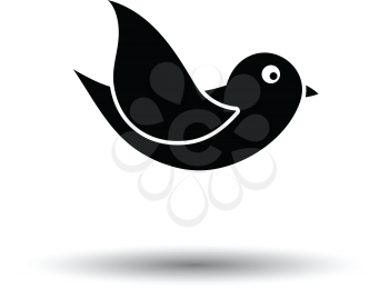 Bird icon. White background with shadow design. Vector illustration.