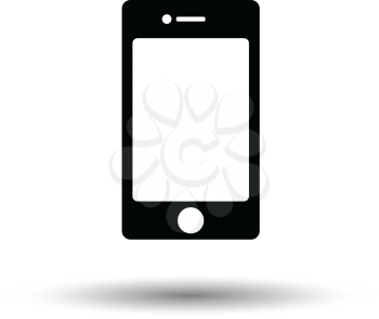 Smartphone icon. White background with shadow design. Vector illustration.