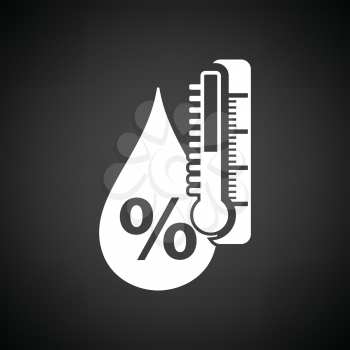 Humidity icon. Black background with white. Vector illustration.