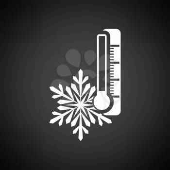 Winter cold icon. Black background with white. Vector illustration.