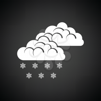 Snow icon. Black background with white. Vector illustration.