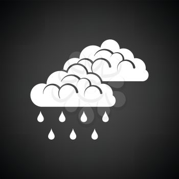 Rain icon. Black background with white. Vector illustration.