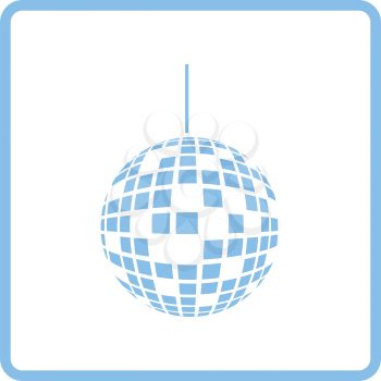 Party disco sphere icon. Blue frame design. Vector illustration.