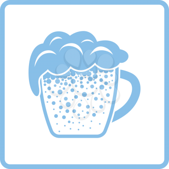 Mug of beer icon. Blue frame design. Vector illustration.