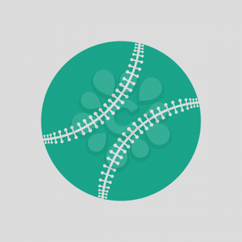 Baseball ball icon. Gray background with green. Vector illustration.