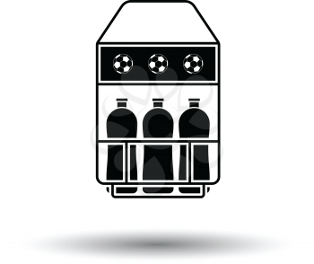Soccer field bottle container  icon. White background with shadow design. Vector illustration.